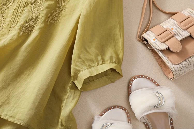 Pure Cotton Threadwork Tops for Everyday Grace