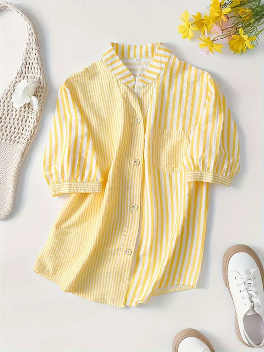 Stunnig Lining Cotton Shirt Top