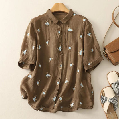 Embroidered Cotton Shirt for Women | Soft & Breathable Fabric