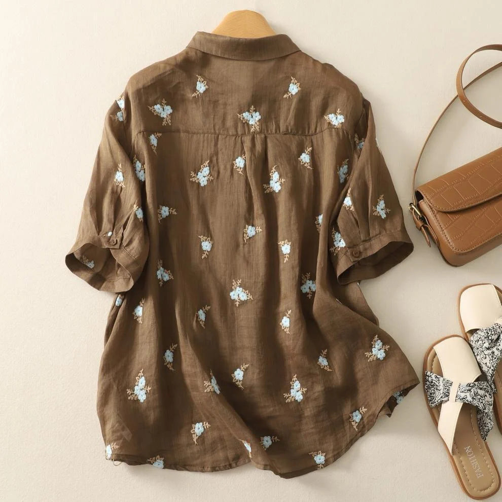 Embroidered Cotton Shirt for Women | Soft & Breathable Fabric