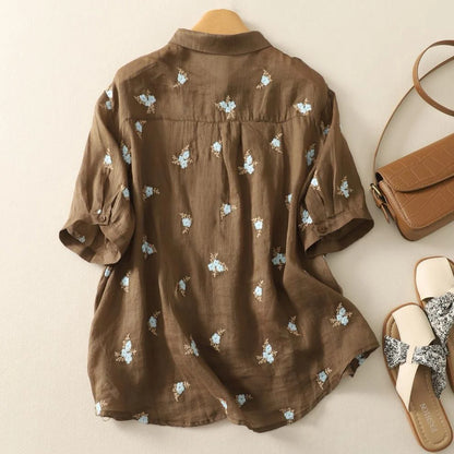 Embroidered Cotton Shirt for Women | Soft & Breathable Fabric